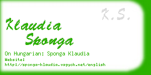 klaudia sponga business card